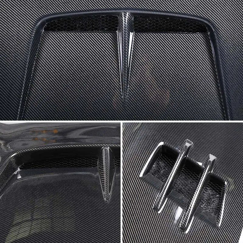 Modification  CLA W117 R Model Modified Car Engine Hood New Carbon Fiber Head Cover Black Mesh Screw-On